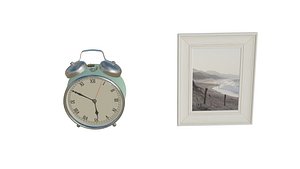 alarm clock and picture 3D