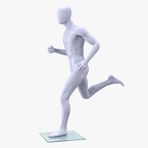 3D running male mannequin man model