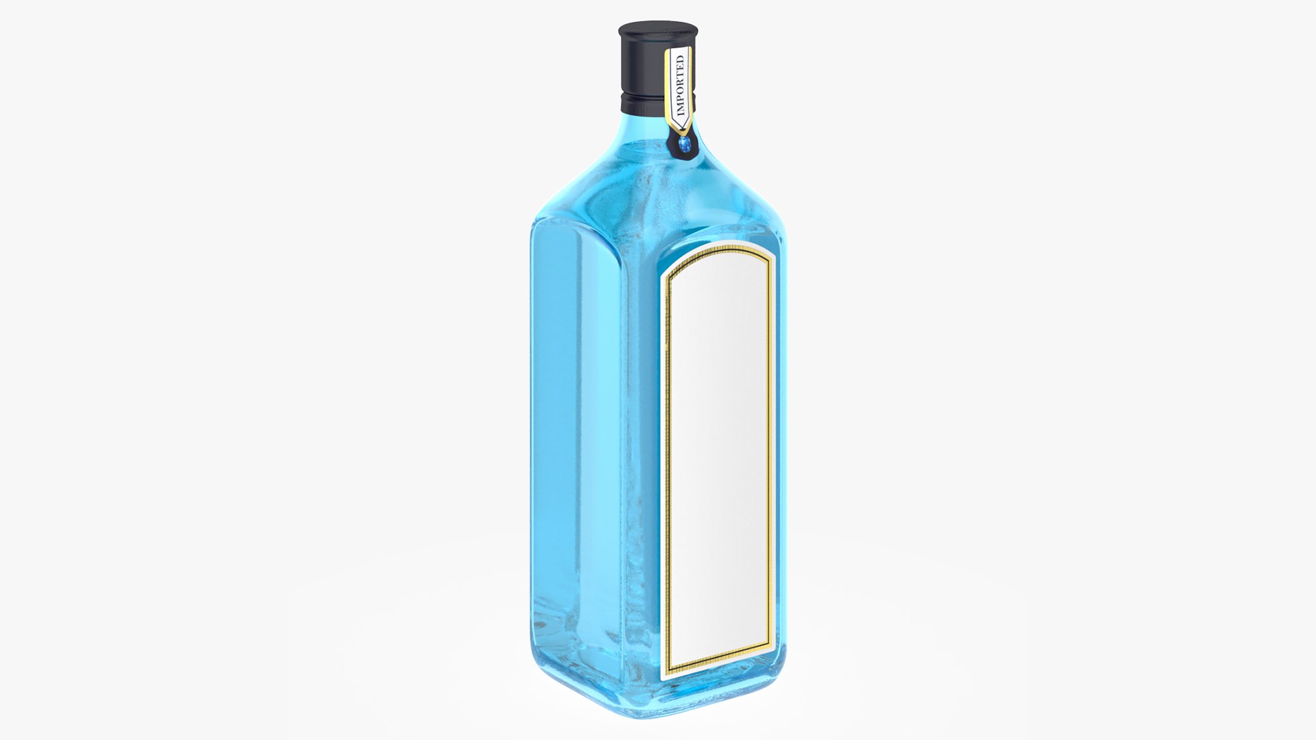 Gin 1 Litre Bottle 3D model preview
