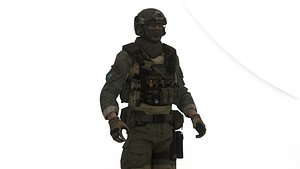 3D Elite Covert Ops Soldier Realistic Rigged 3D Character Model