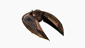 Alien Spaceship UFO I06 Copper - Sci Fi Spacecraft Design 3D model