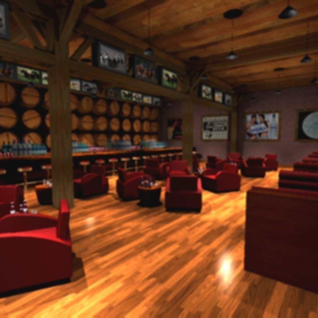 3d Rustic Bar Model