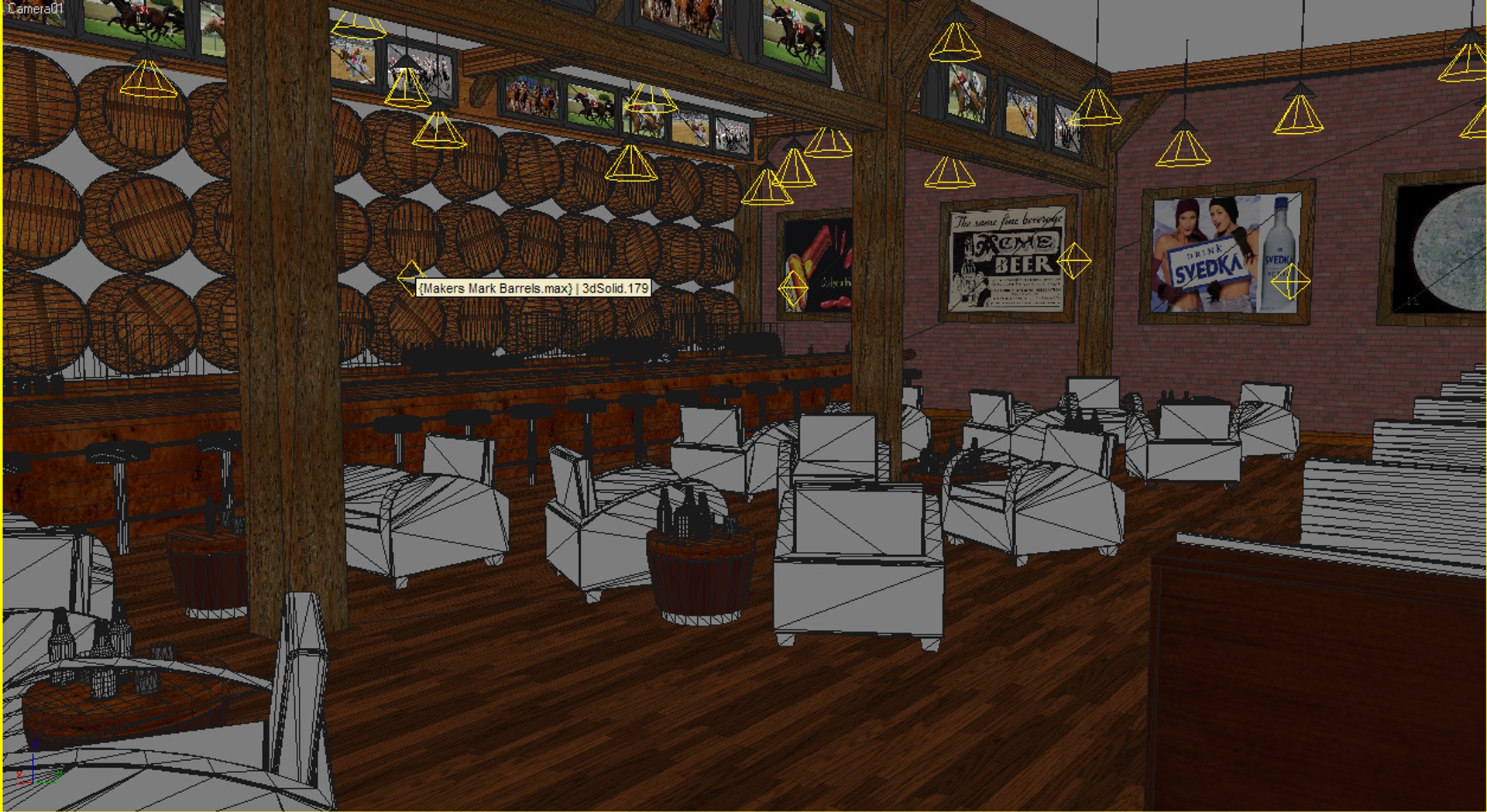 3d Rustic Bar Model