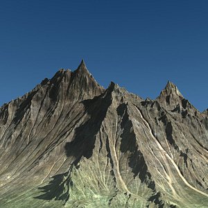 3d model of mountain range terrain landscape