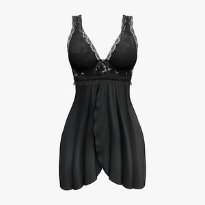 3D Black Lace Trim Evening Lingerie Camisole Top model