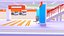 High-Tech-U-Bahn und Station 4K