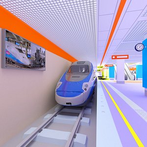 High-Tech Subway and Station 4K 3D model