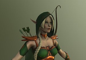 3D model warrior girl