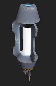 3d glowing small cell charged model