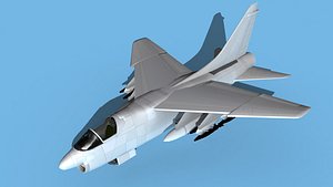3D Chance Vought A-7D Corsair V00 Bare Metal