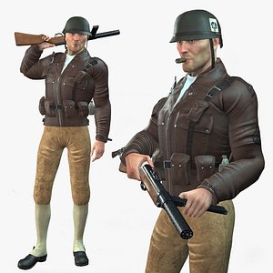 Realistic Rigged US Army Soldier Man Character 3D Model