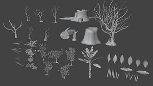 Grass Tree Leaf 3D