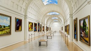 3D model Modular low poly museum