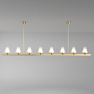 3D model Chandelier in Brass and White Glass Hans-Agne Jakobsson