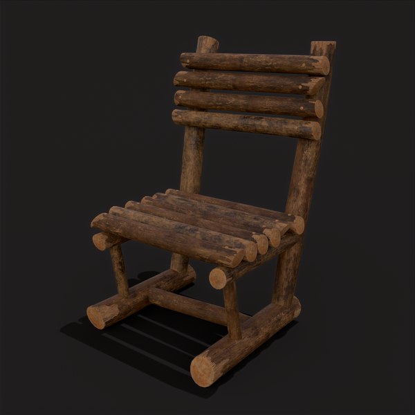 3D model Rustic Log Chair