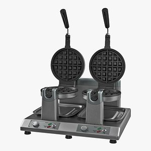 3D commercial waffle maker double model