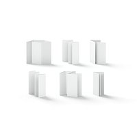 White 6 Flyers and Booklets Set - fold leaflet brochure