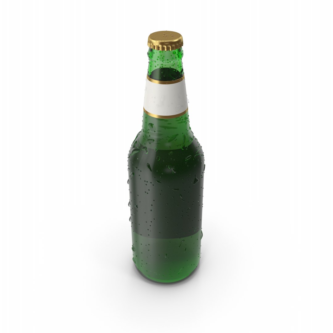 Beer Bottle With Water Drops Model - TurboSquid 1833536