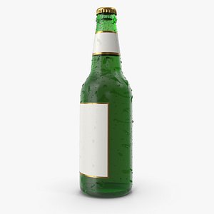 Beer Bottle With Water Drops model