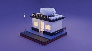 3D model Low Poly Coffee Cafe