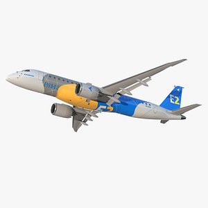 3D embraer e-jet e190-e2 jet model