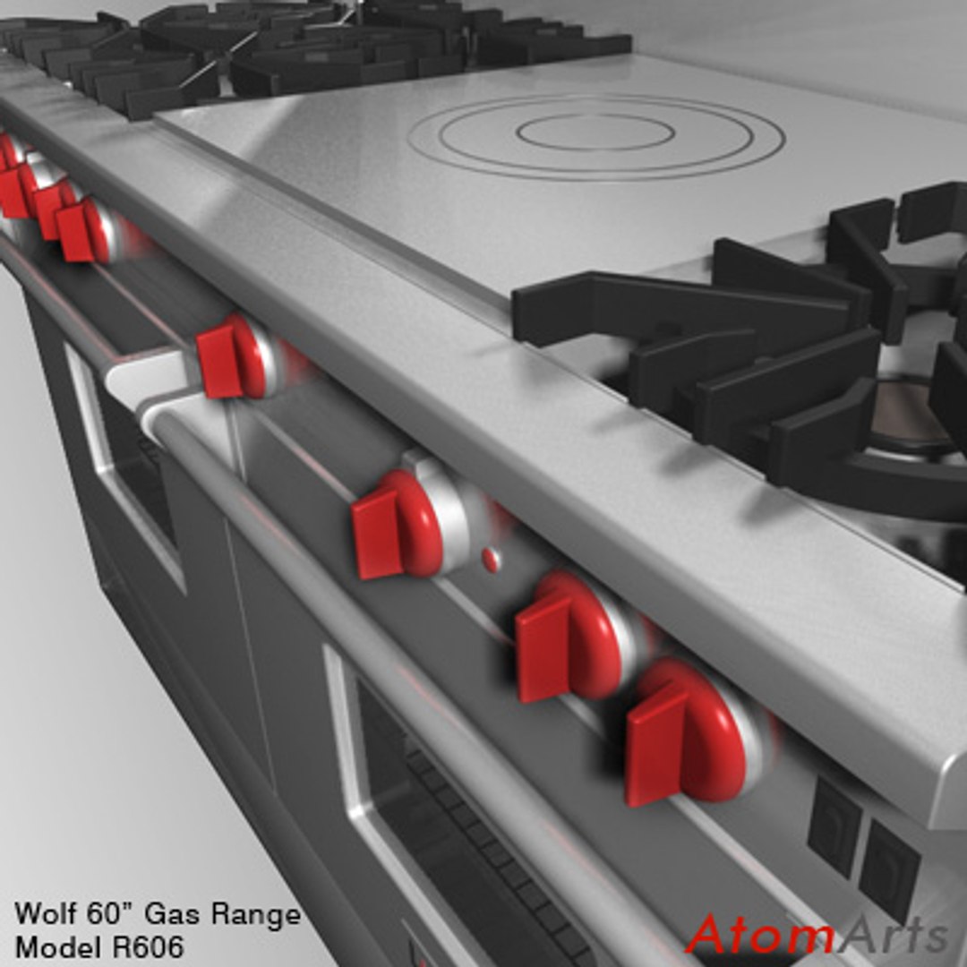 3d Model 60 Inch Dual Gas Range
