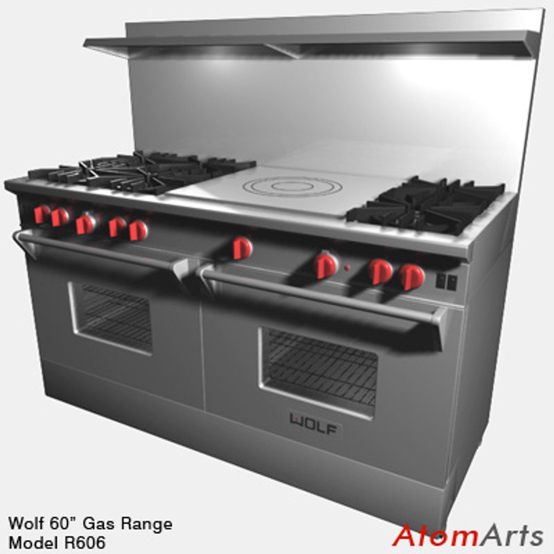 3d Model 60 Inch Dual Gas Range
