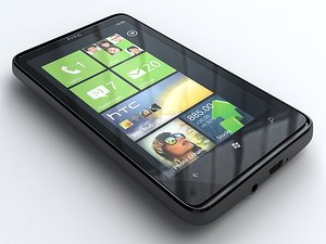 3d model of htc hd 7 mobile phone