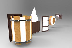wood sconces 3D model