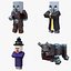 Collection de raids Minecraft : Pack de modèles 3D articulés 4K PBR Pillager Evoker Ravager Witch