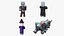 Collection de raids Minecraft : Pack de modèles 3D articulés 4K PBR Pillager Evoker Ravager Witch