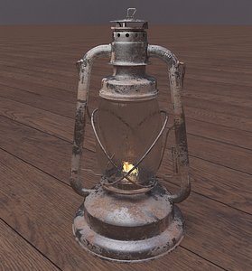 old paraffin lamp 3D model