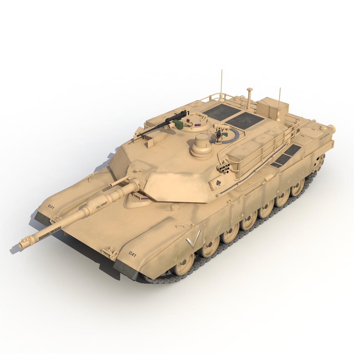 3d model of m1 abrams desert