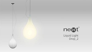 3d model liquid light drop 2