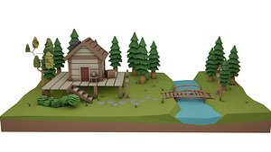 3D model Low poly house