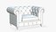 Chesterfield Leather Sofa With Realistic Ottoman 3D model