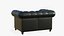 Chesterfield Leather Sofa With Realistic Ottoman 3D model