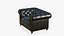 Chesterfield Leather Sofa With Realistic Ottoman 3D model