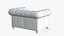 Chesterfield Leather Sofa With Realistic Ottoman 3D model