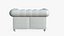 Chesterfield Leather Sofa With Realistic Ottoman 3D model