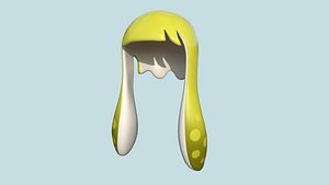 Inkling Hair 06 Yellow - Splatoon Character Design 3D model