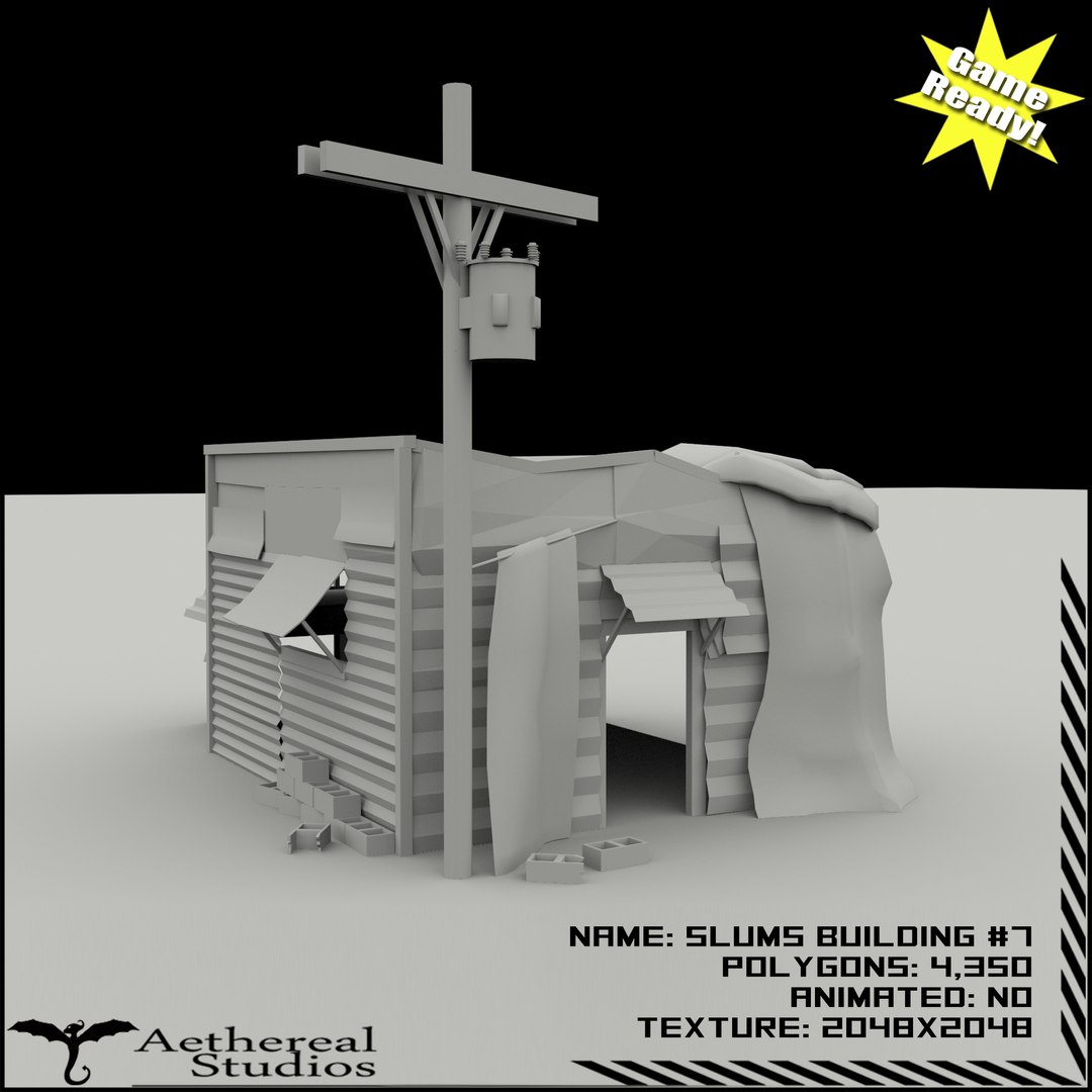 3ds Max Slums Building