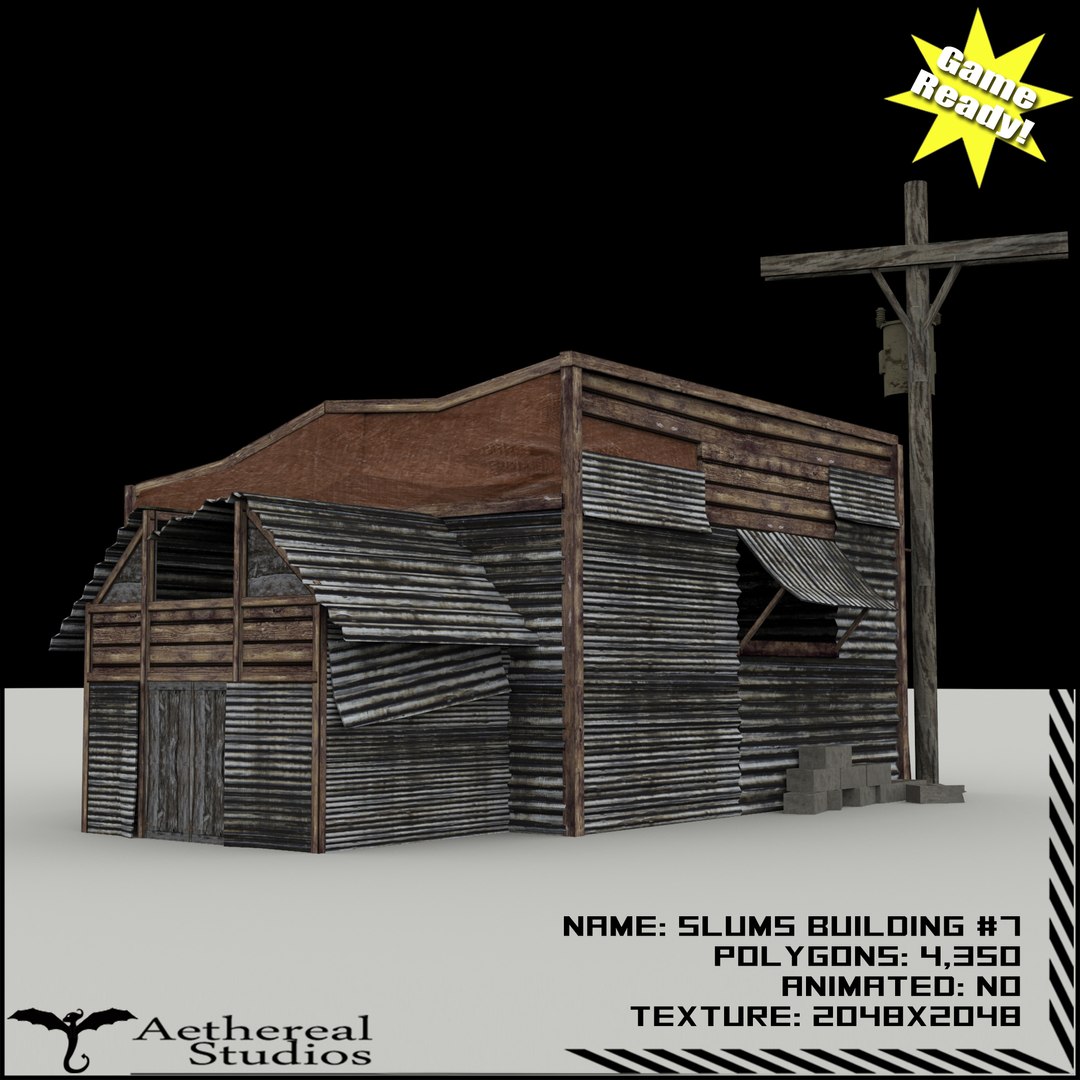 3ds Max Slums Building