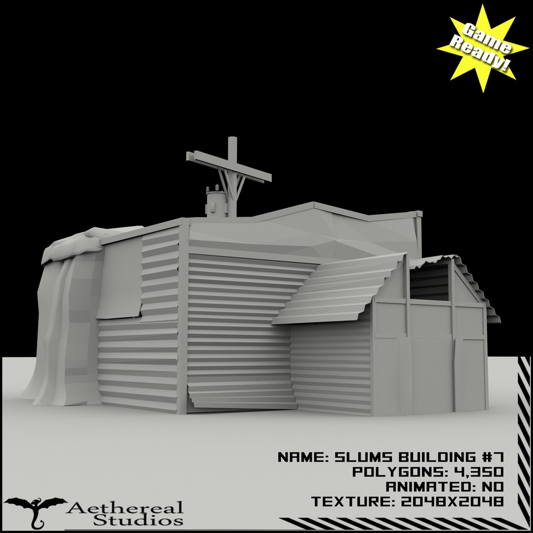 3ds Max Slums Building