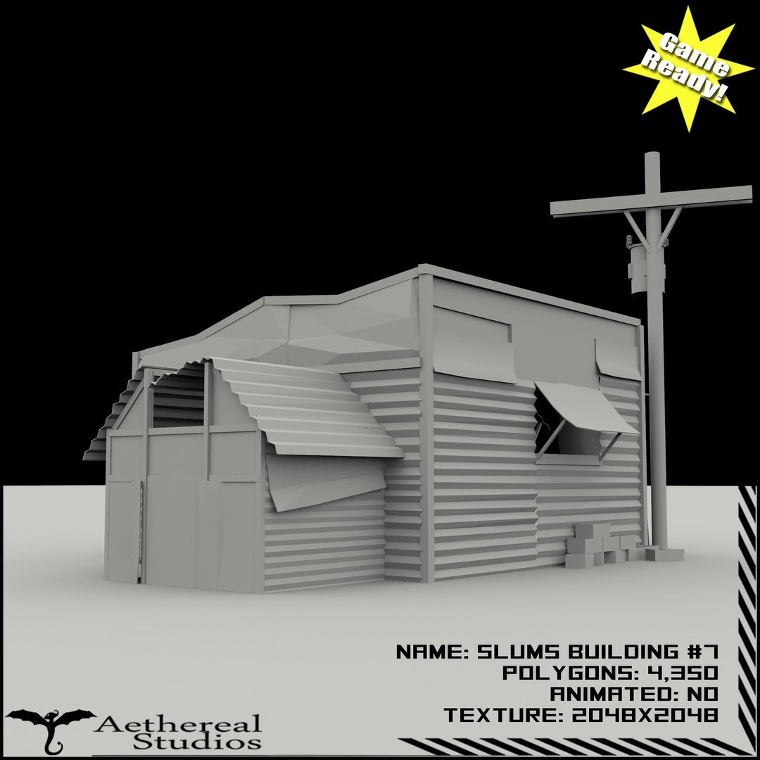 3ds Max Slums Building