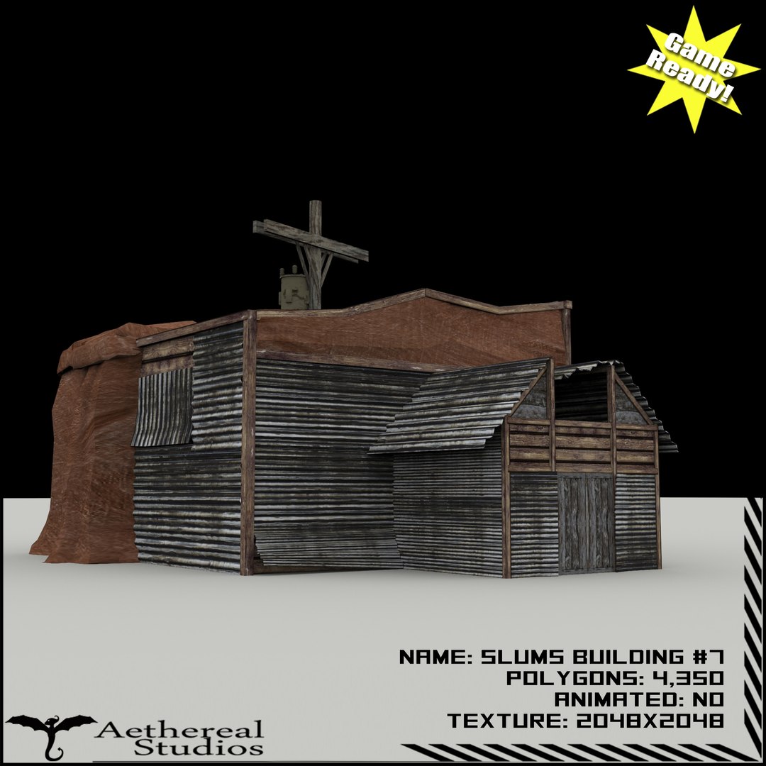 3ds Max Slums Building