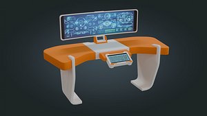 Sci fi Workspace - Low Poly - Game Ready - PBR