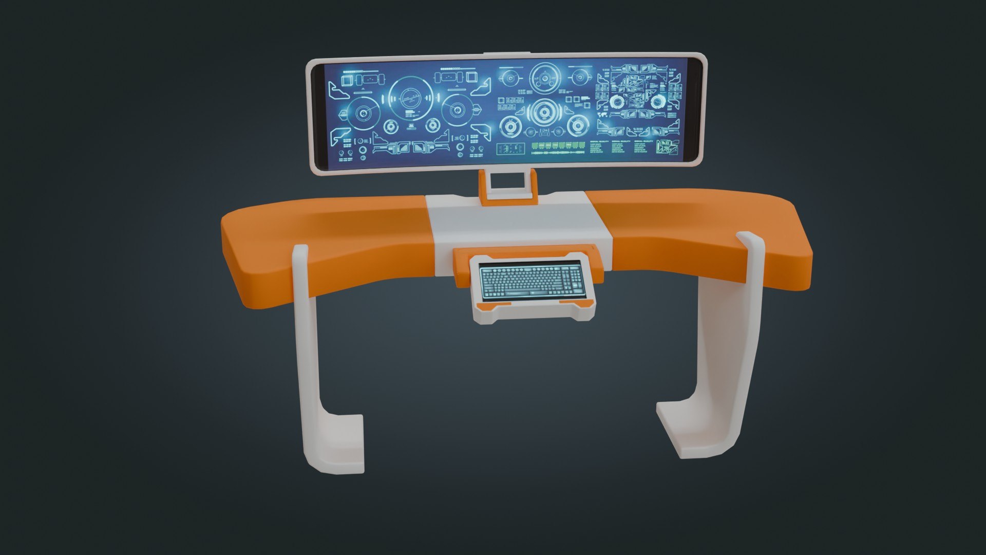 3D Model Sci Fi Workspace - Low Poly - Game Ready - PBR - TurboSquid ...