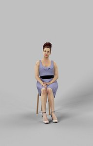 Sitting Woman Yearn Fancy Dress Observing Ballroom