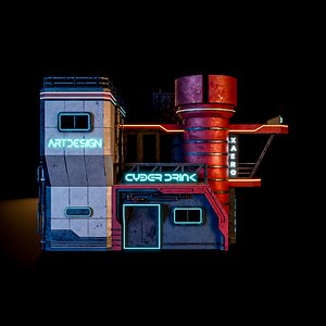 SCIFI CYBERPUNK FUTURISTIC NEON BUILDING 02 model